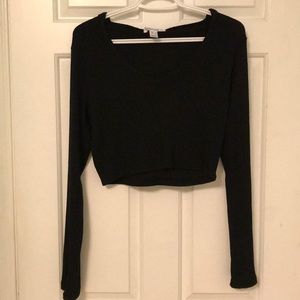 Cropped black hoodie